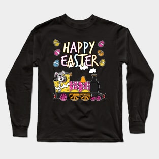 Easter Steam Train Railroad Enthusiast Long Sleeve T-Shirt